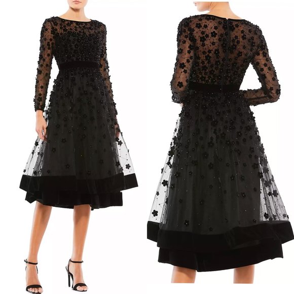 Mac Duggal Dresses & Skirts - Mac Duggal floral aplique fit flare A line dress NO OFFER CONSIDERED
